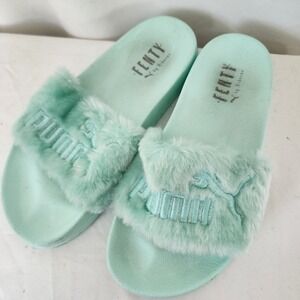 Fenty by Rihanna Green Blue Turqoise Puma Slides 6.5
